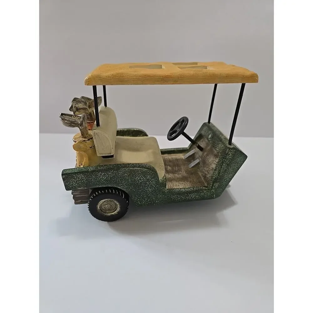 Vintage Ceramic Golf Cart Toothbrush Holder